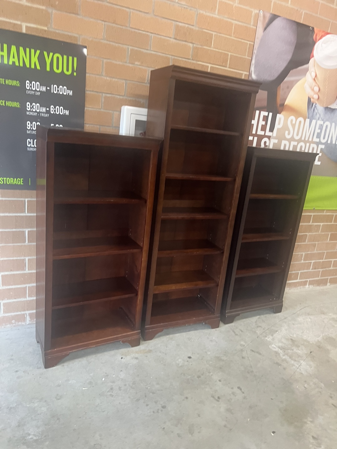 Set of 3 Wooden Bookshelves - photo 3