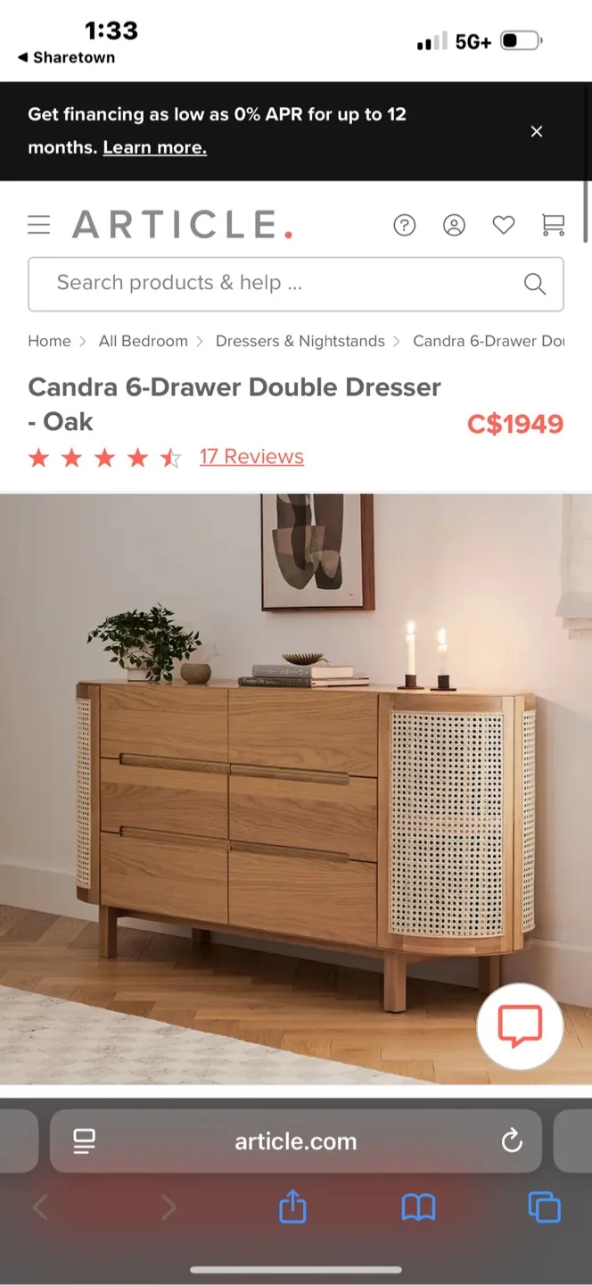 Article Candra 6-Drawer Dresser - Oak image indicator(2)