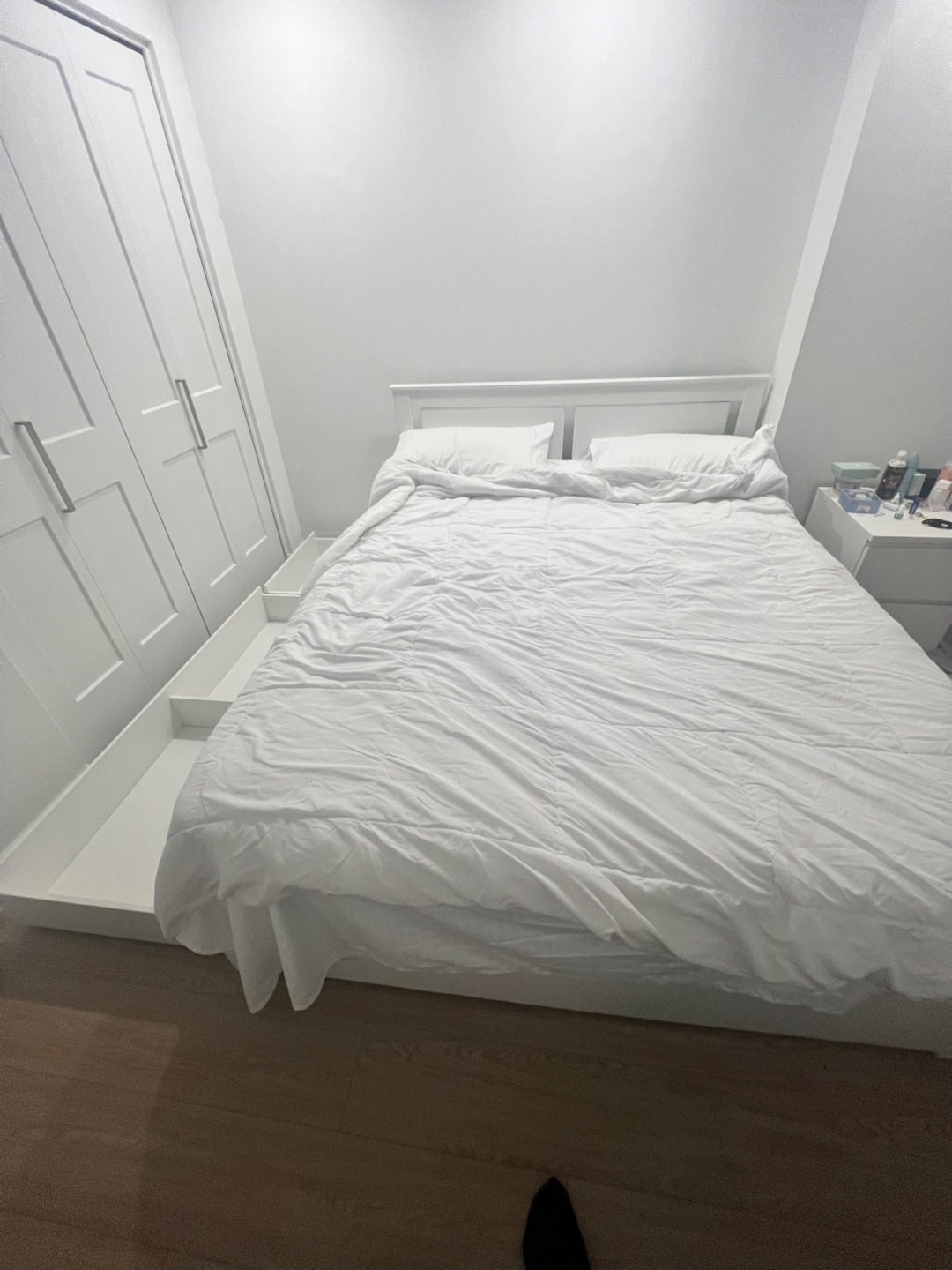 Queen Bed Frame with Storage Drawers