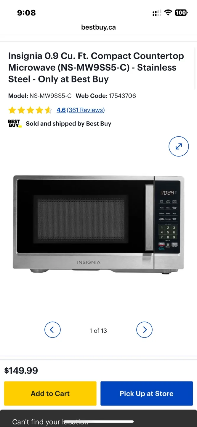 Moving Sale: Insignia Countertop Microwave thumbnail