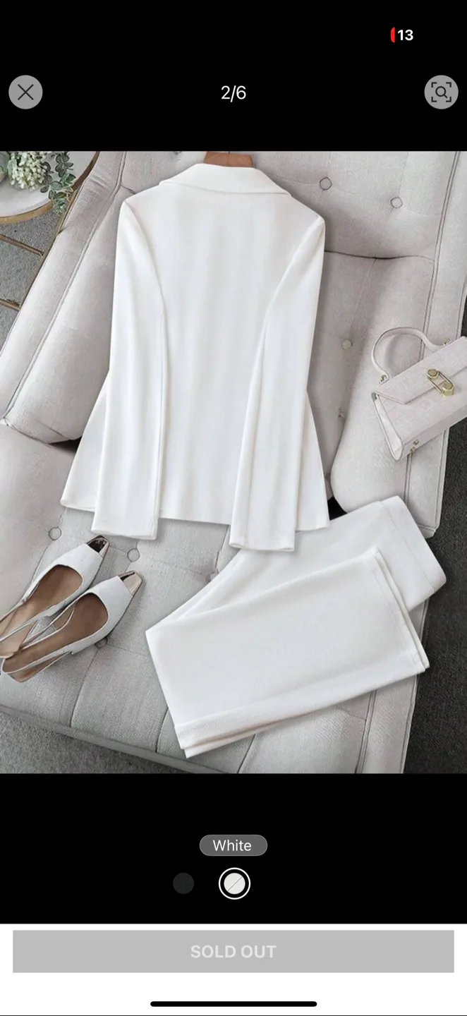 White Blazer and Pant Set image indicator(6)