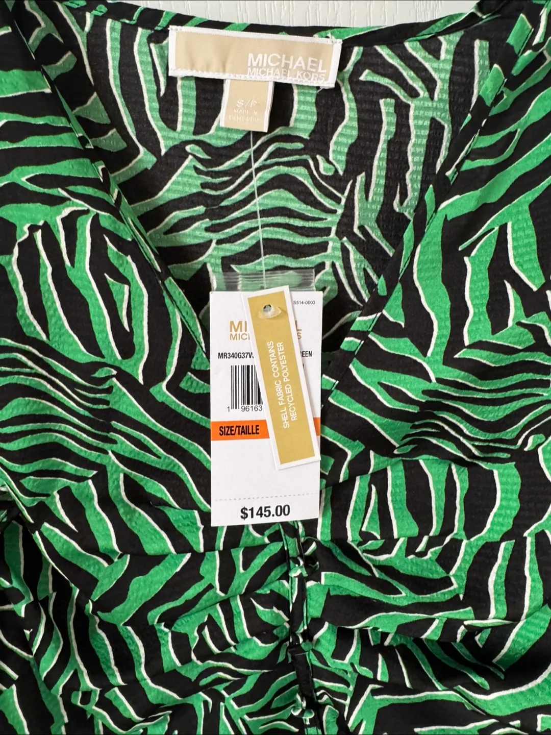 Michael Kors Green Print Blouse image indicator(4)