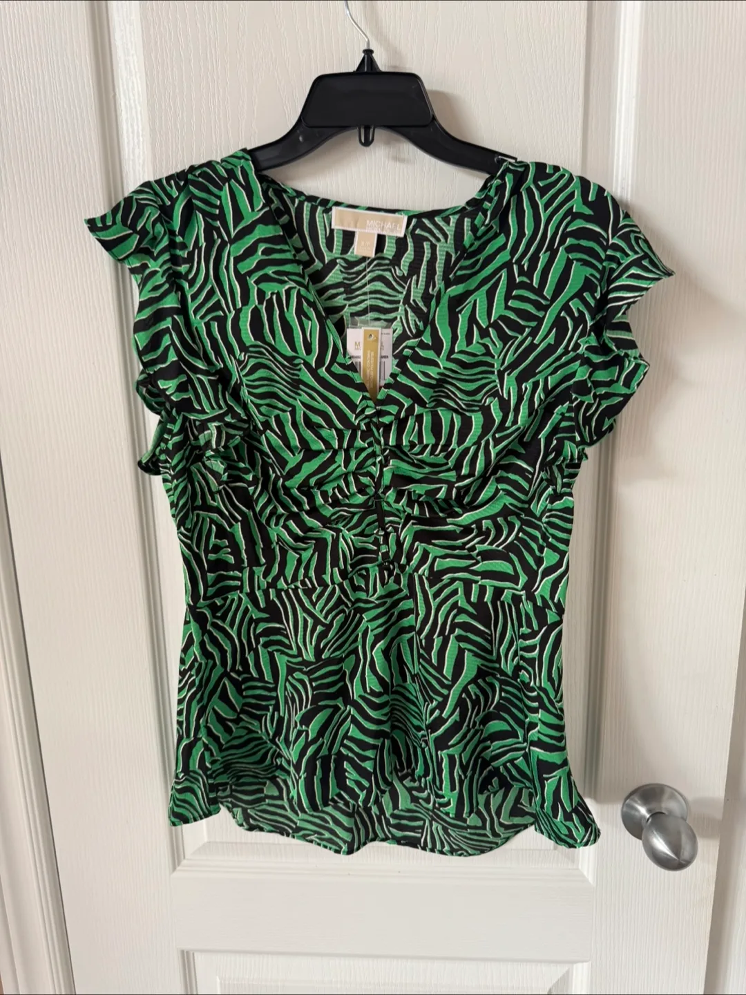 Michael Kors Green Print Blouse image indicator(3)