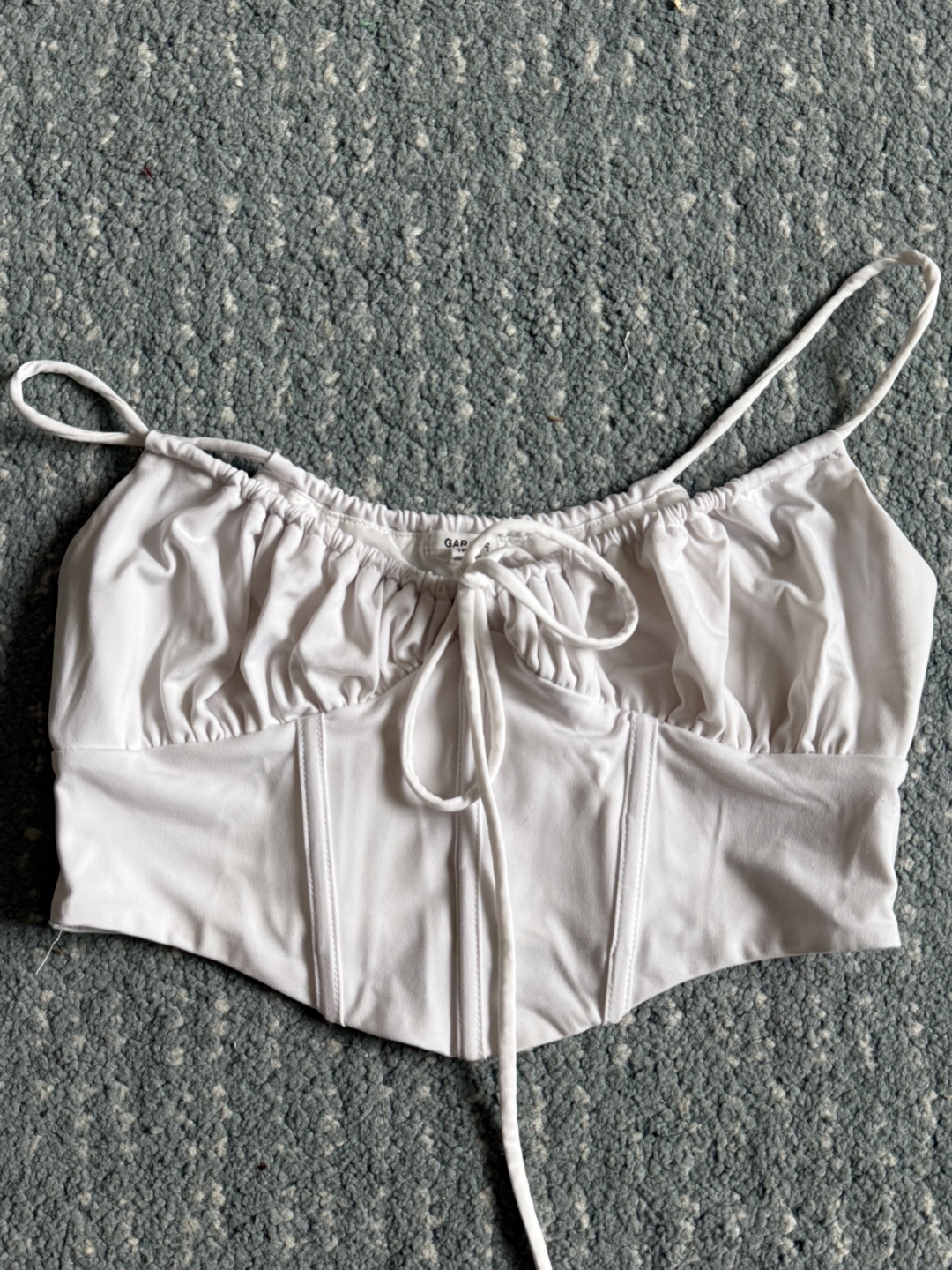 White Boned Crop Top
