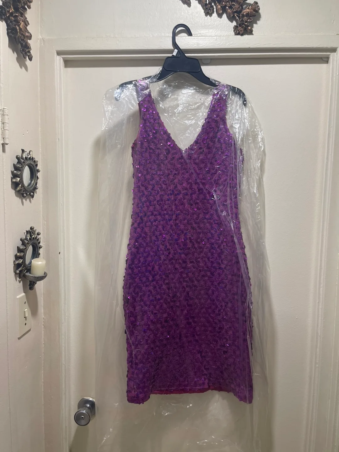 Sequin Embellished Purple Cocktail Dress thumbnail