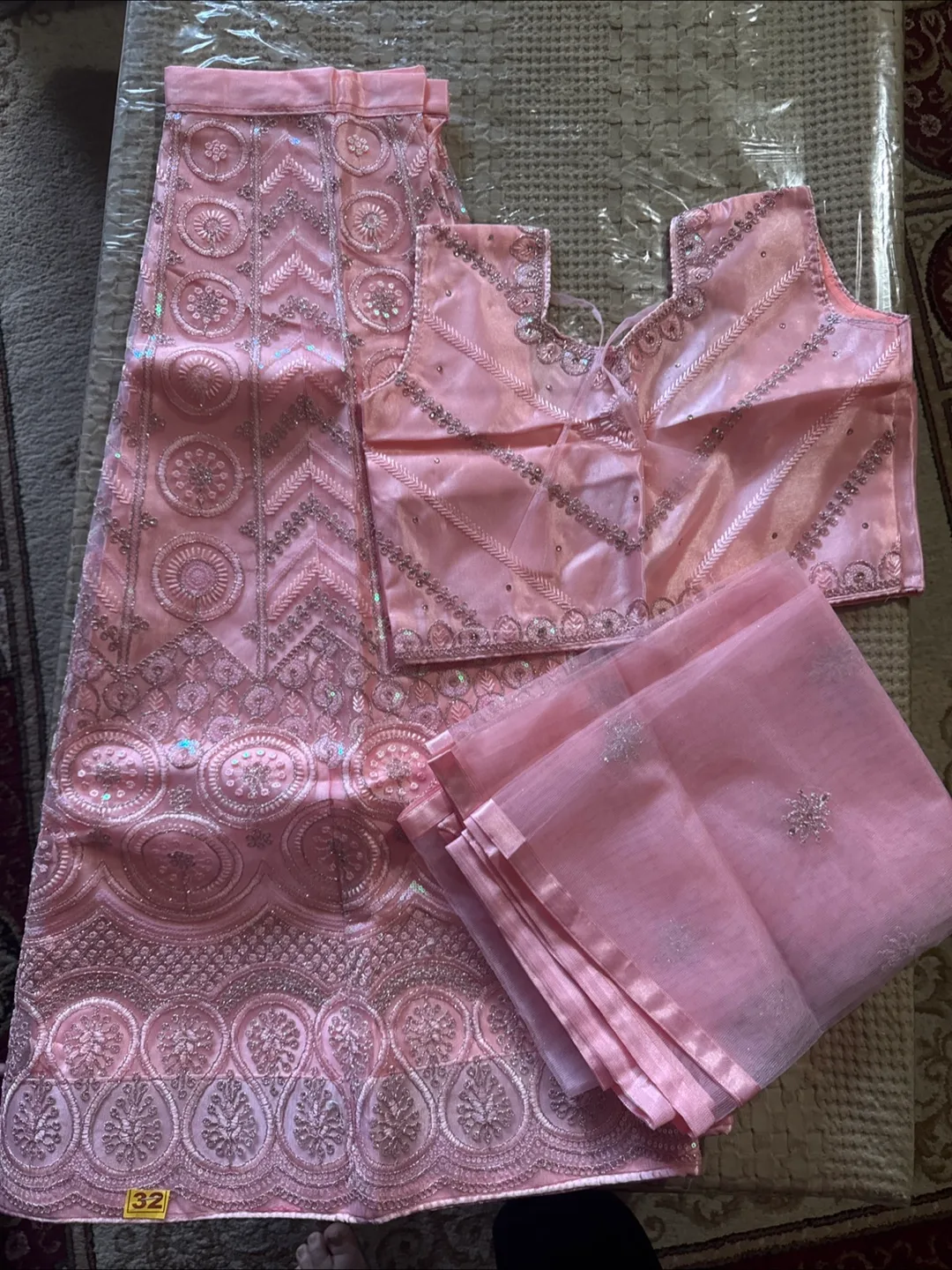 Pink Embroidered Ensemble size 7 to 10 years thumbnail