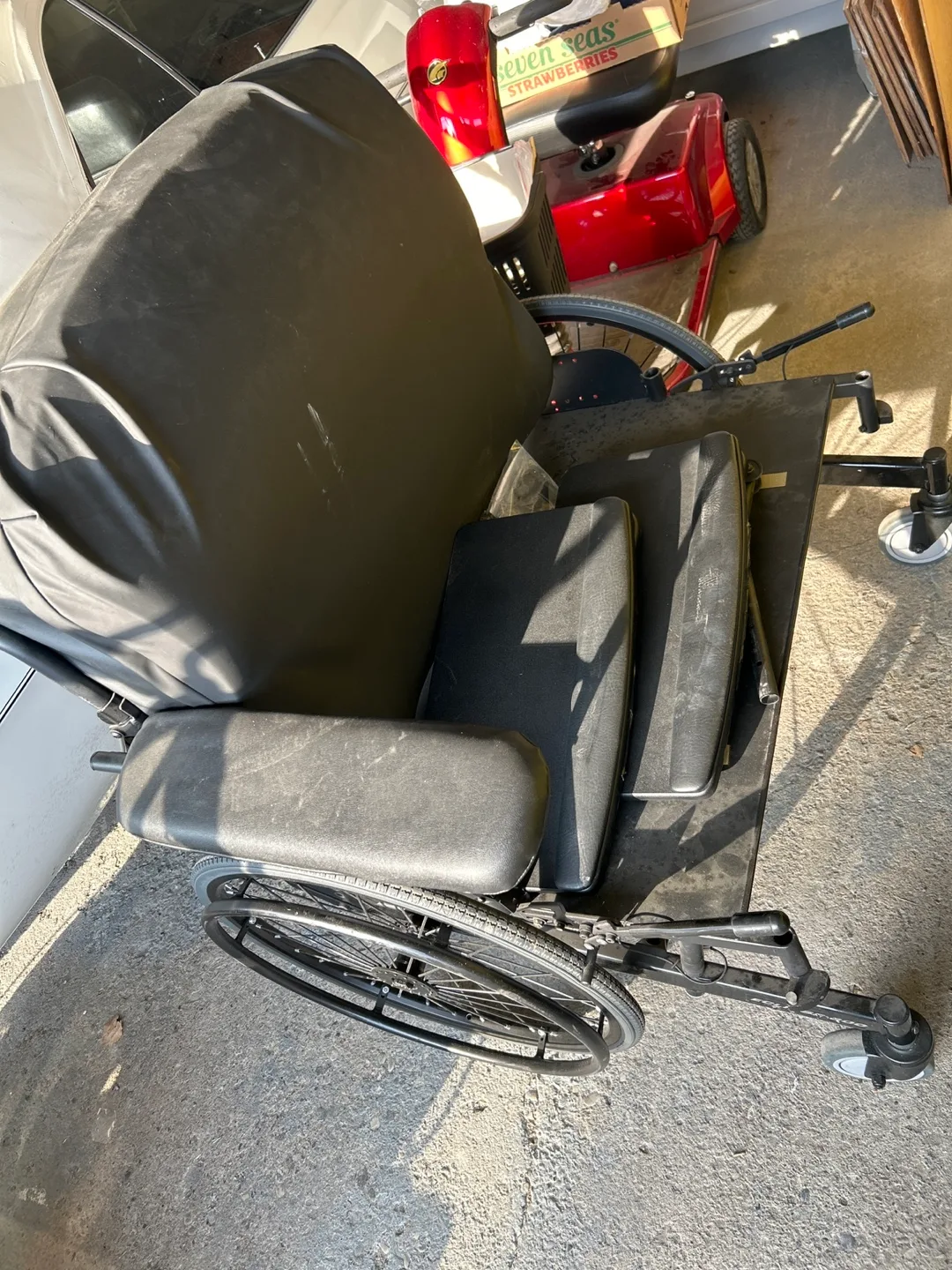 Wide Black Wheelchair $25 for  parts thumbnail