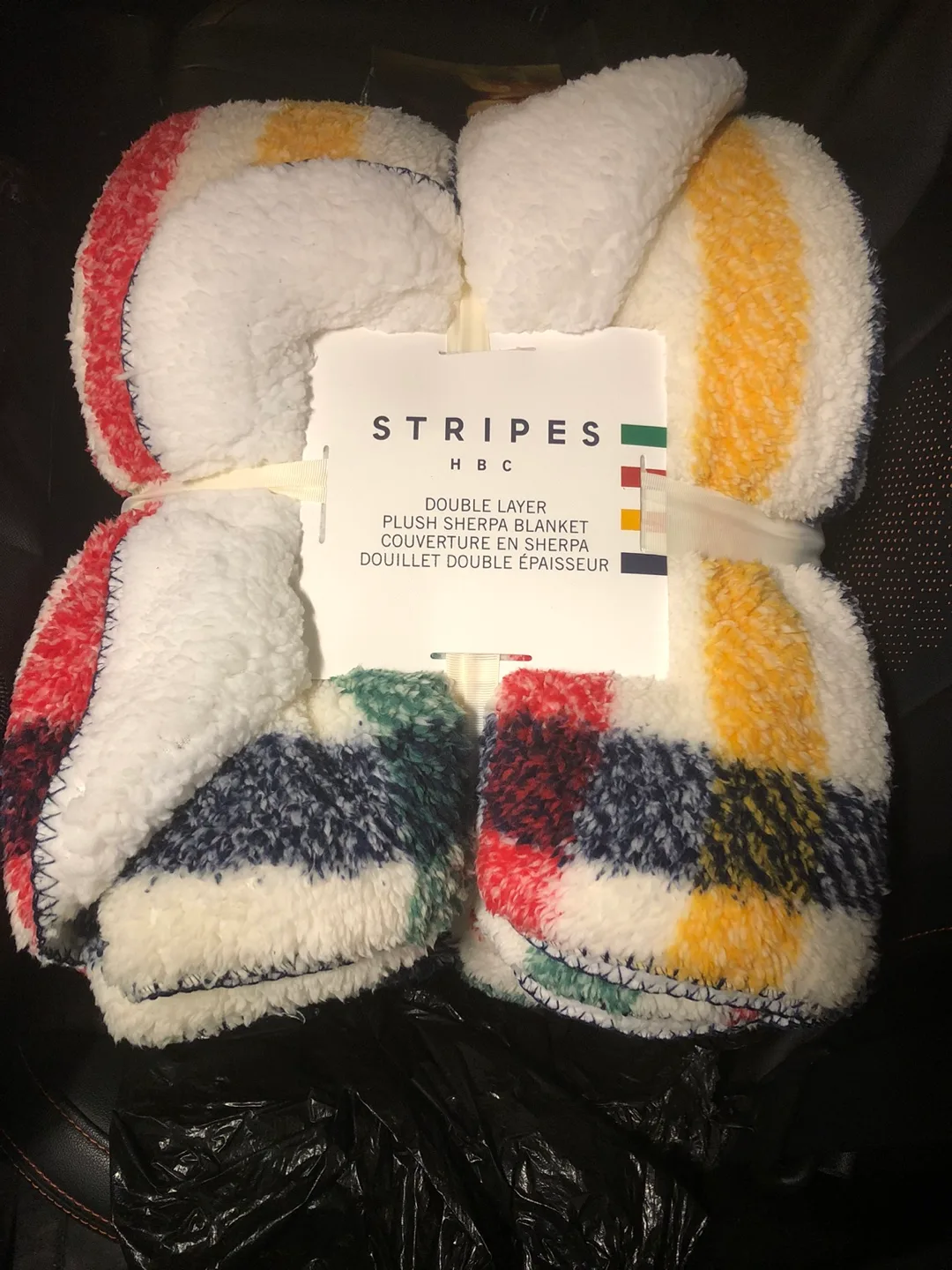 HBC Stripes Plush Sherpa Blanket thumbnail