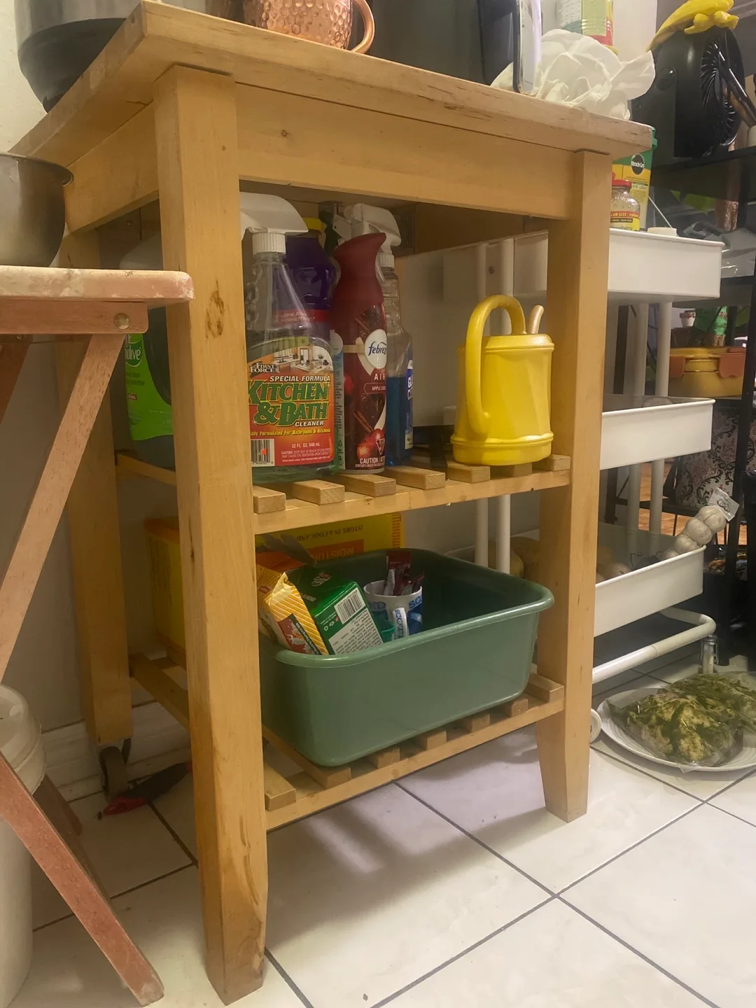 Ikea Bekvam Wooden Kitchen Cart with Shelves thumbnail