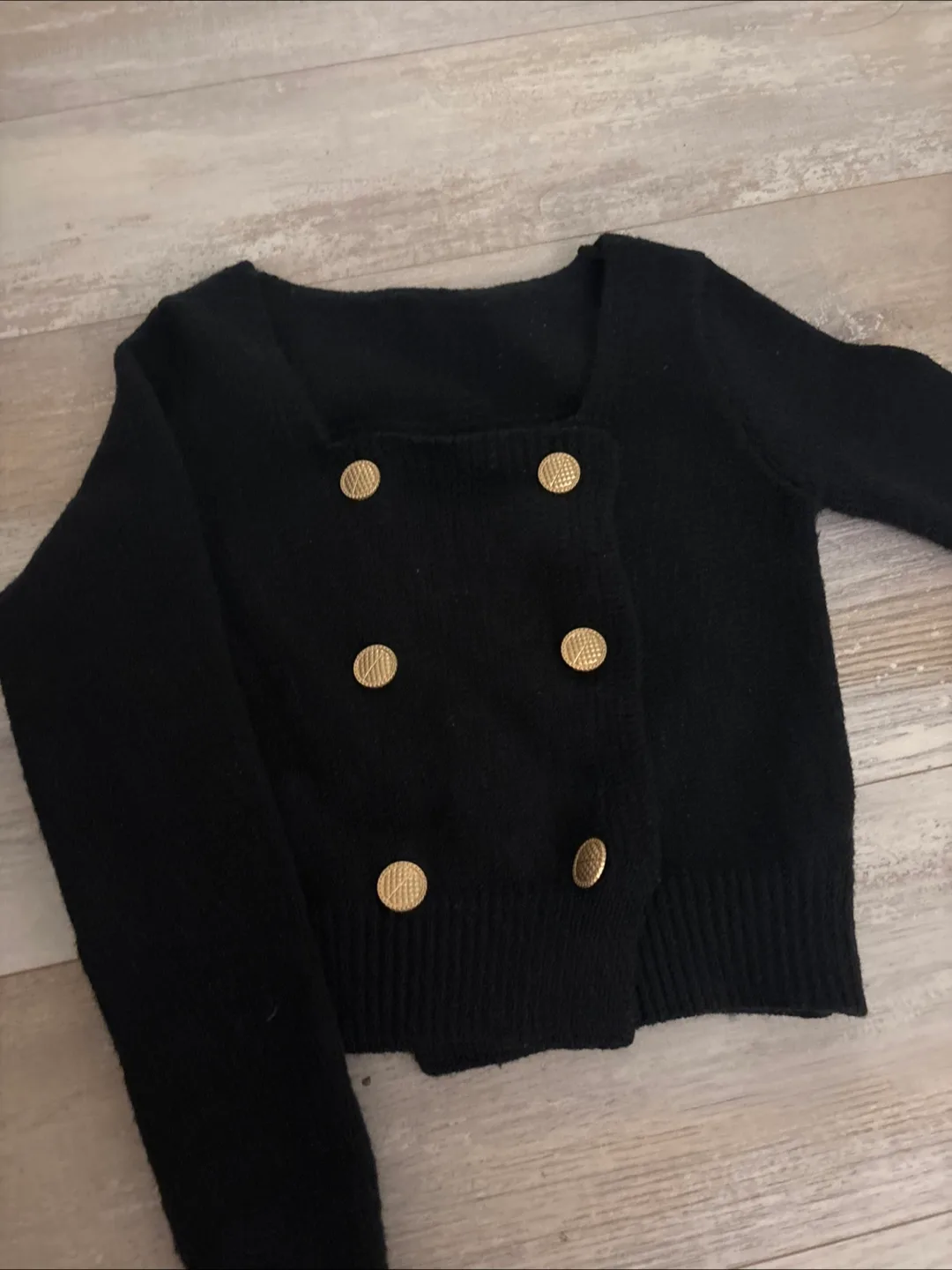 Black sweater with Gold Buttons thumbnail