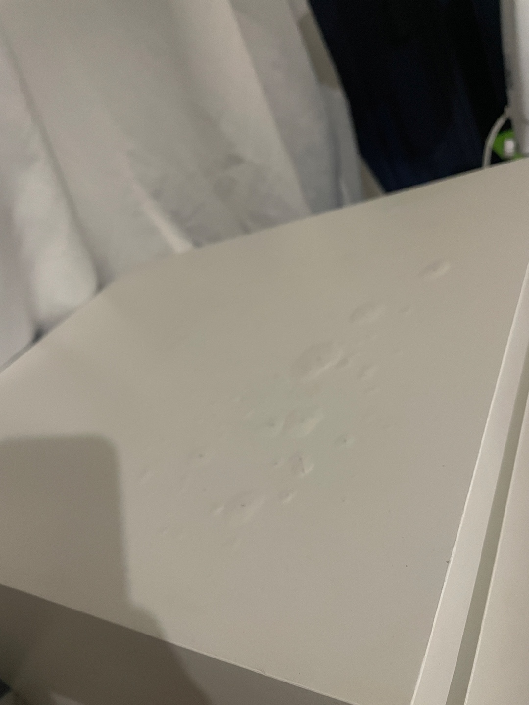 White Bedside Table with Two Drawers - photo 3