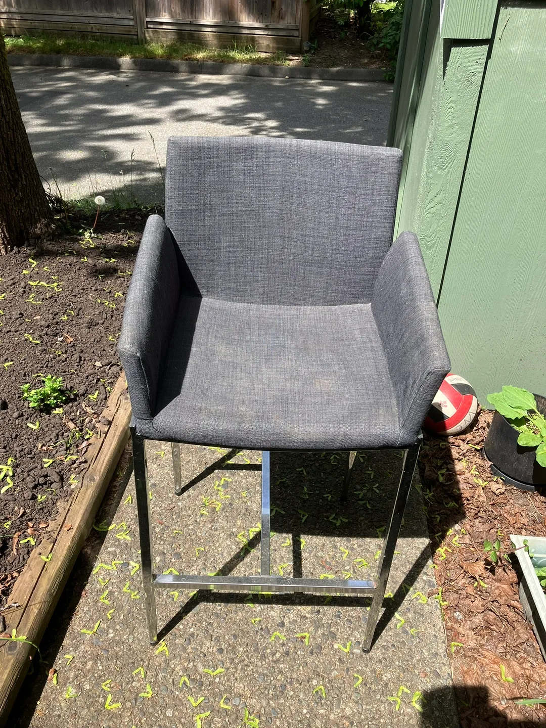 FREE Grey upholstered bar chairs with chrome legs image indicator(2)