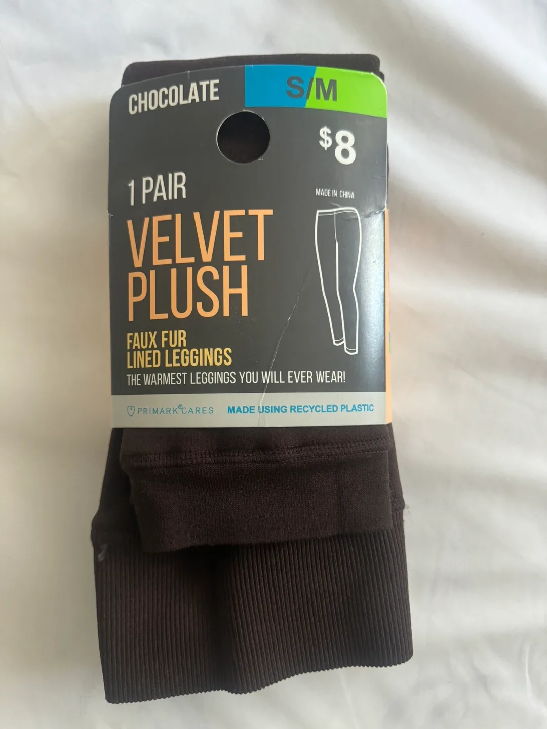 Primark Velvet Plush Faux Fur Lined Leggings thumbnail