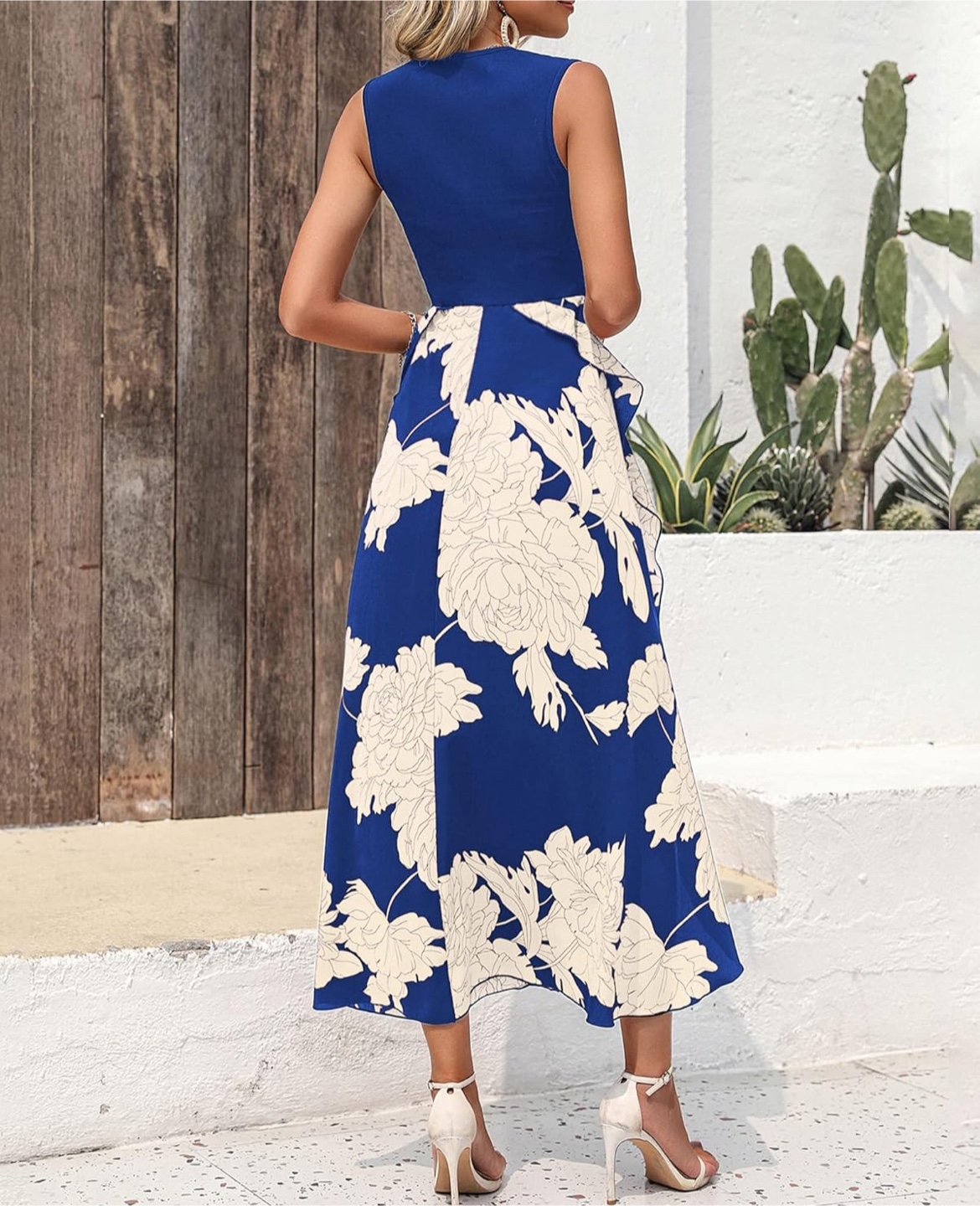 NEW! BTFBM Floral Print Sleeveless Ruffle Midi Dress - photo 4