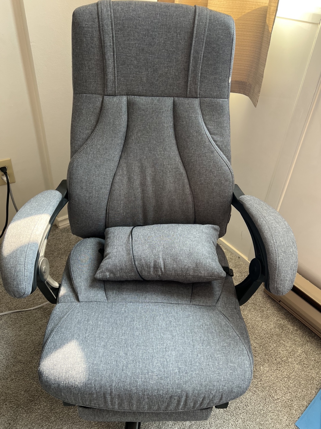 Grey Office Chair with Footrest - photo 3