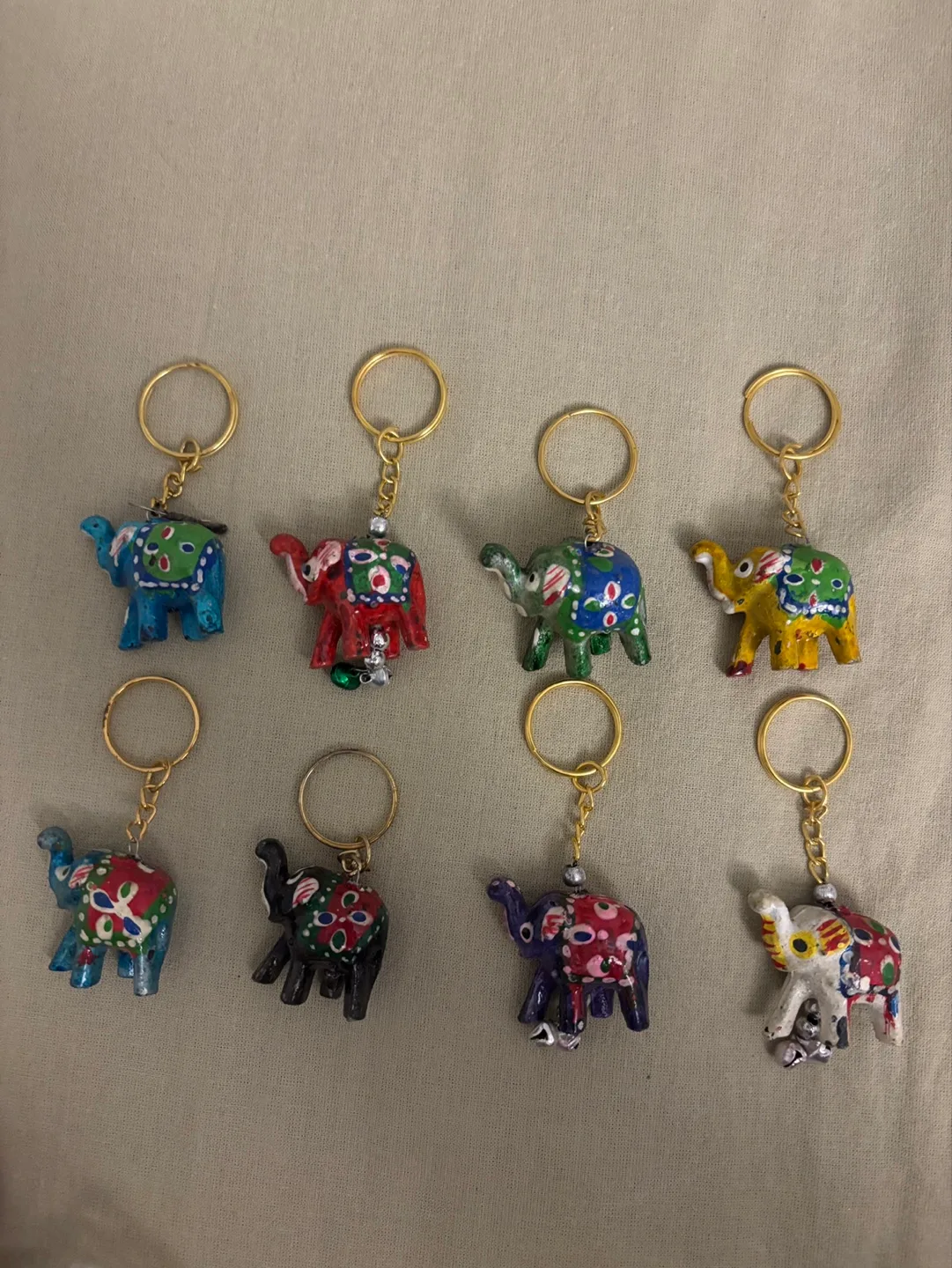 Hand Painted Elephant Keychains thumbnail