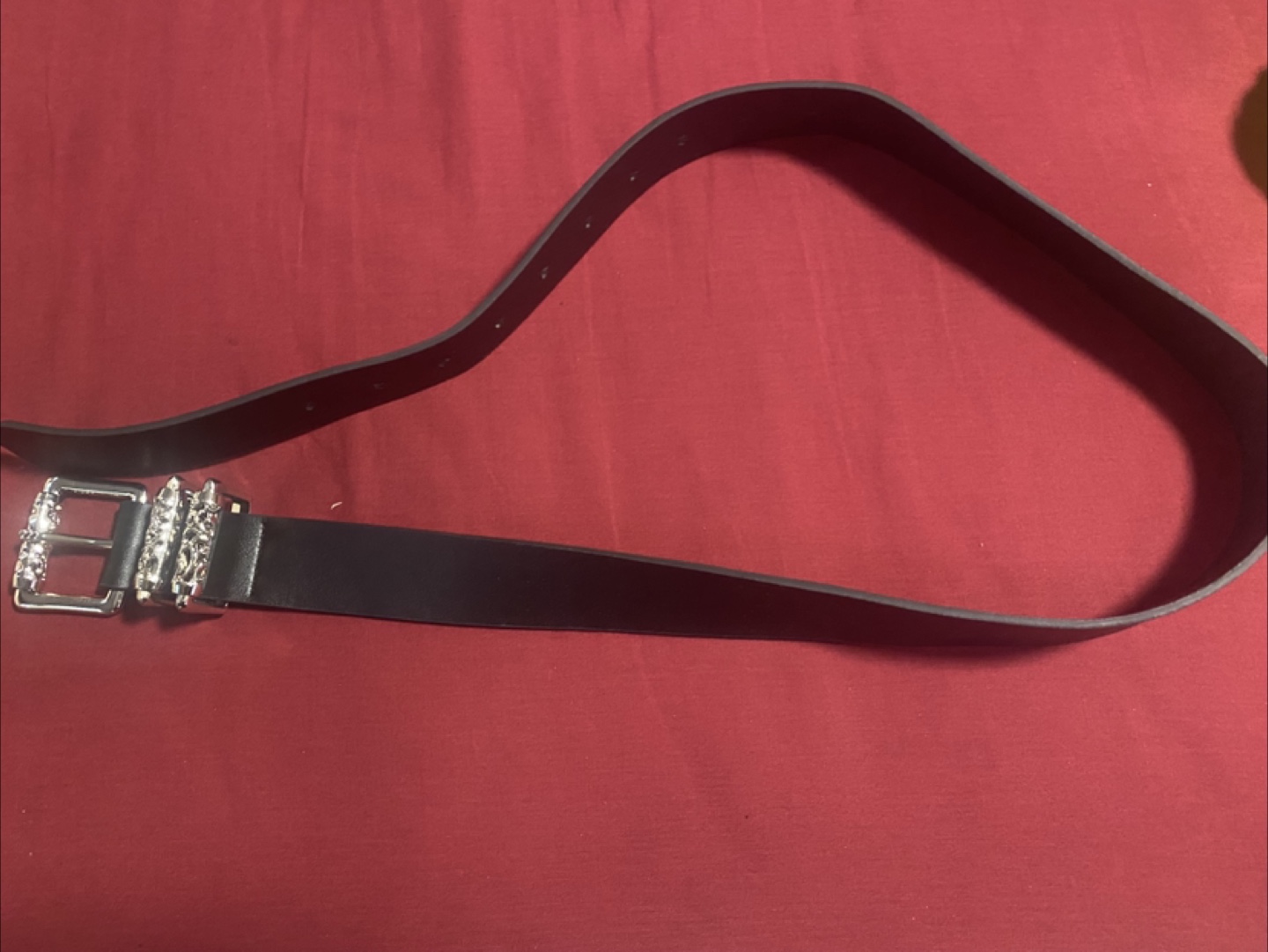Black Belt with Decorative Buckle