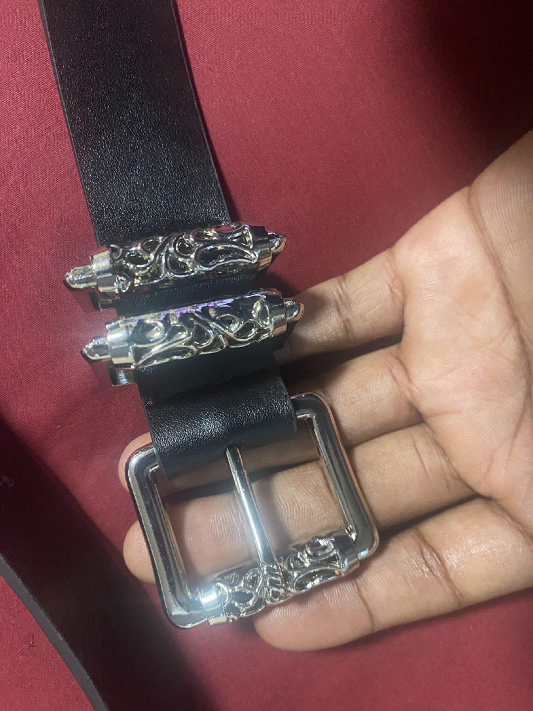 Black Belt with Decorative Buckle - photo 3