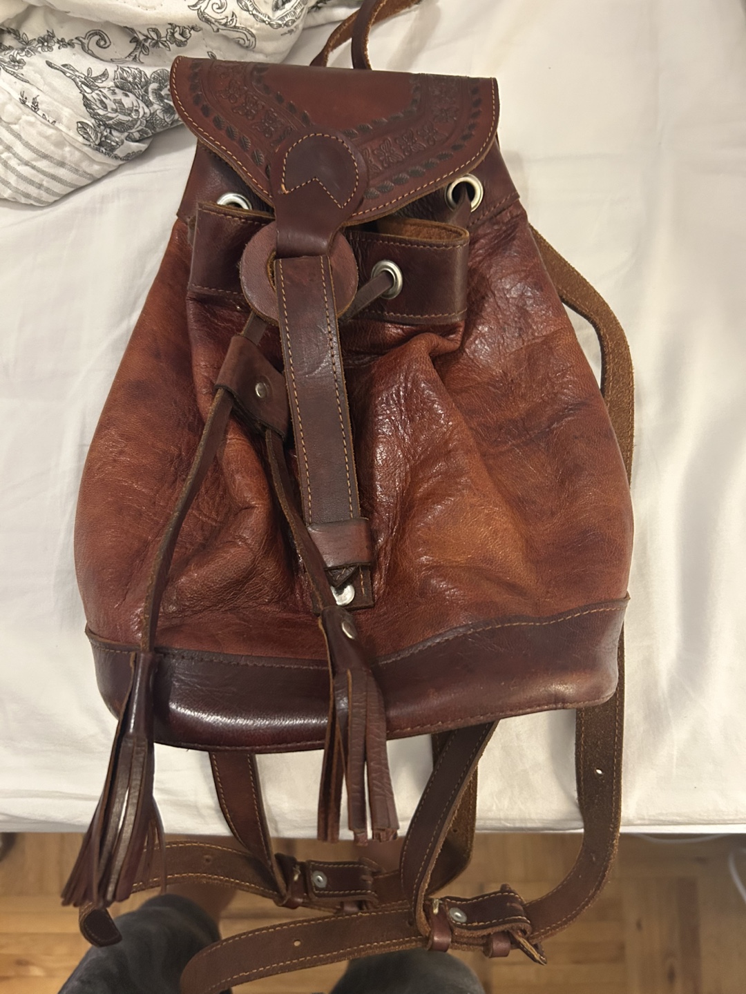 Art Leather Brown Leather Backpack