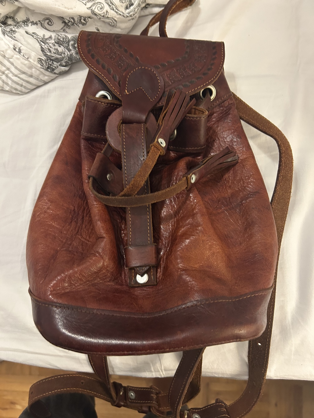 Art Leather Brown Leather Backpack - photo 2