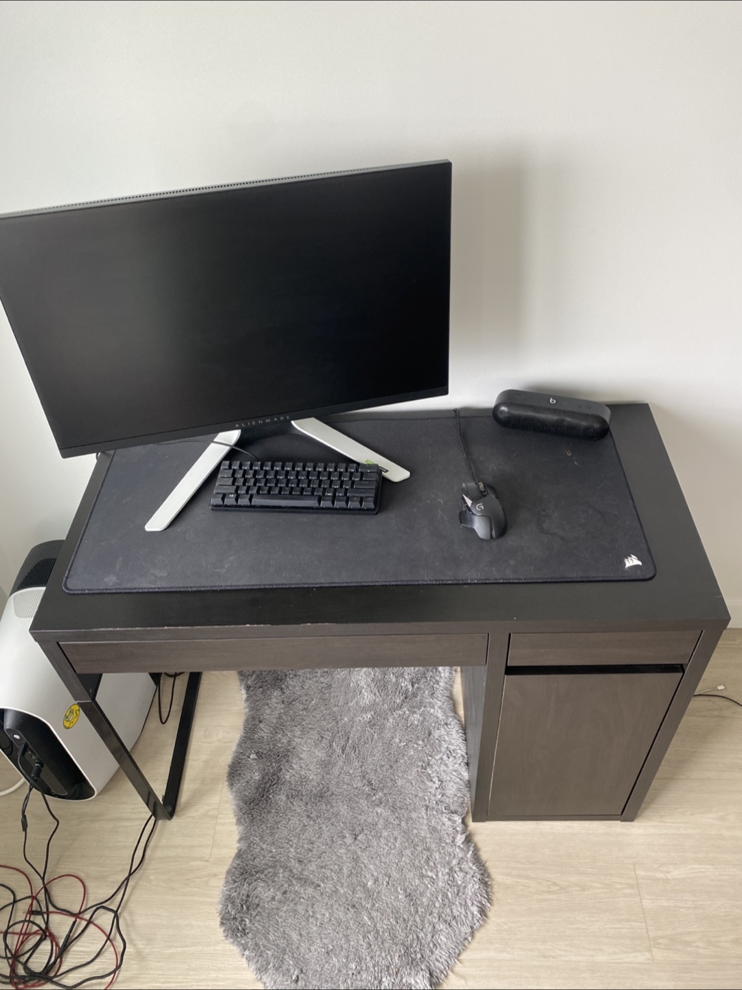 MICKE Dark Brown Desk with Drawers - photo 4