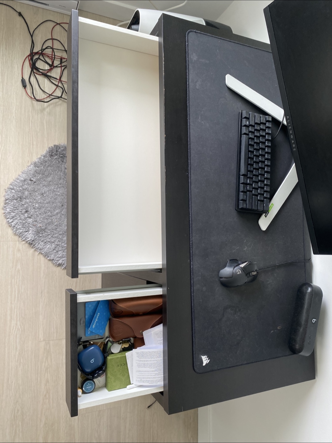 MICKE Dark Brown Desk with Drawers - photo 3