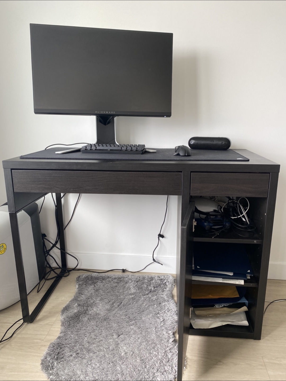 MICKE Dark Brown Desk with Drawers - photo 2
