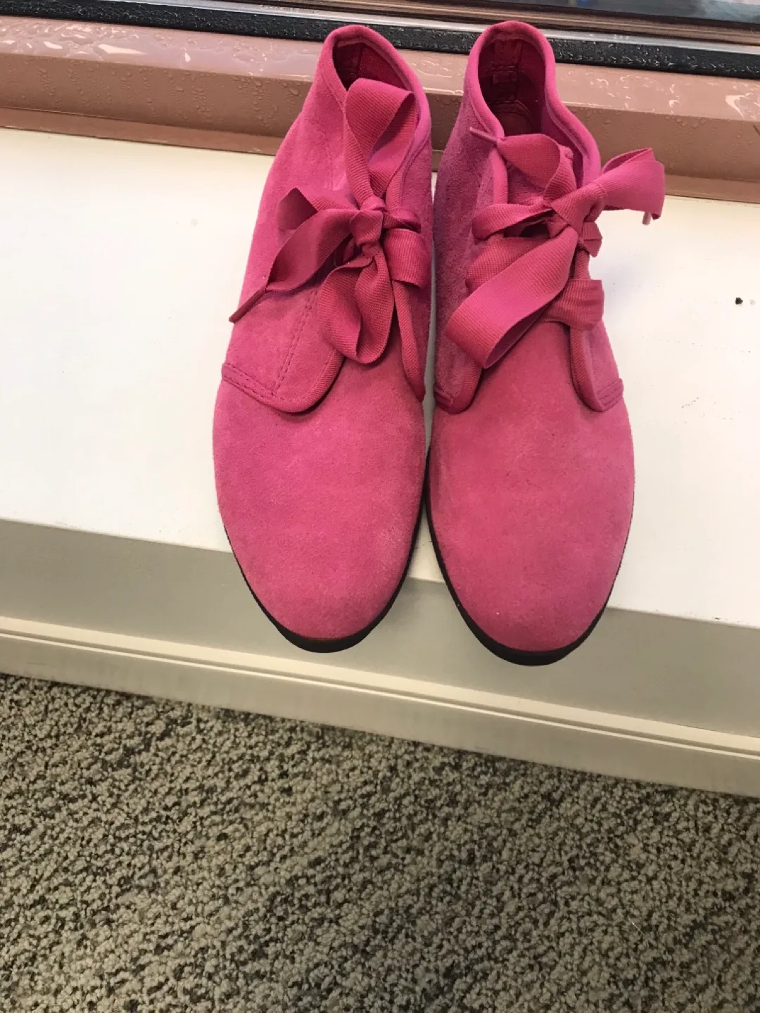Brand new Pink suede shoes, size 6M image indicator(4)