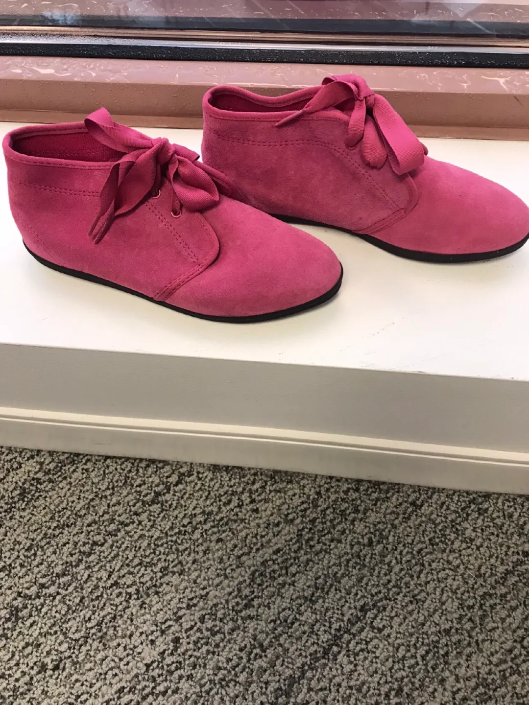 Brand new Pink suede shoes, size 6M image indicator(2)