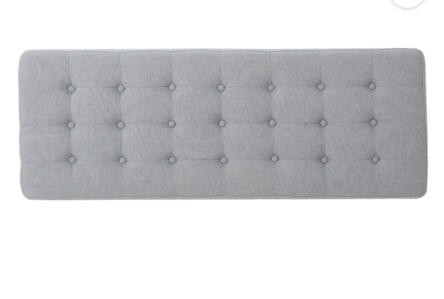 Light Grey Button Tufted Bench - photo 2
