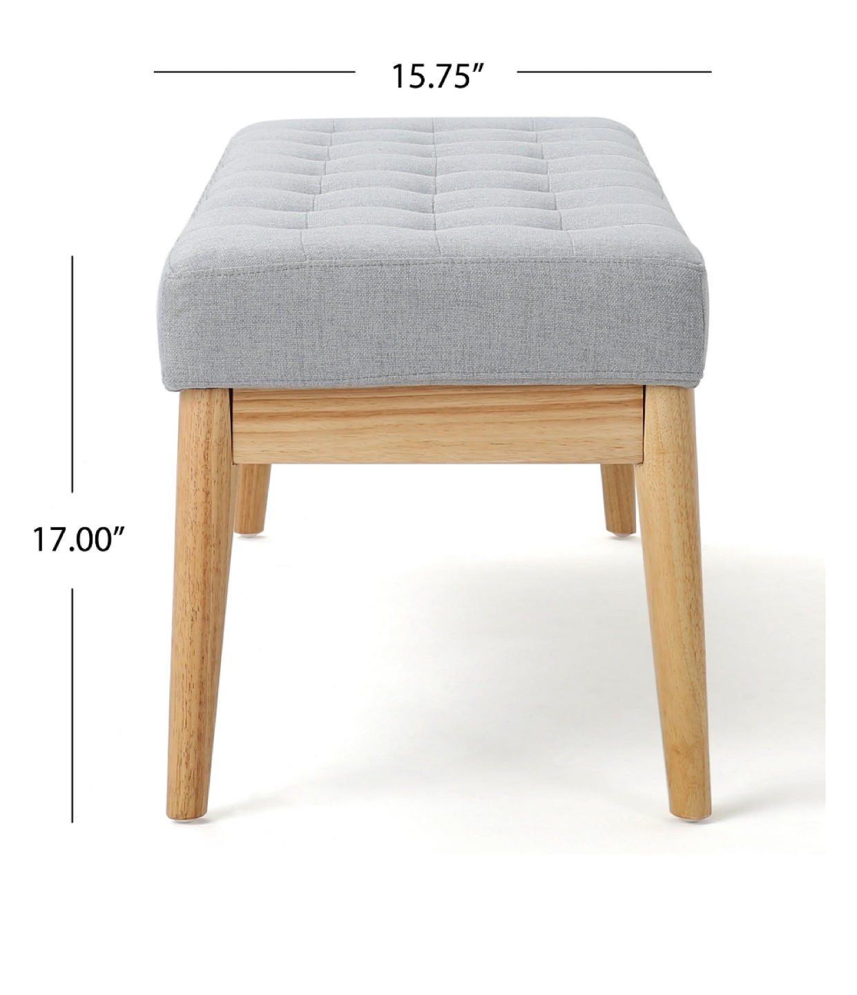 Light Grey Button Tufted Bench - photo 4