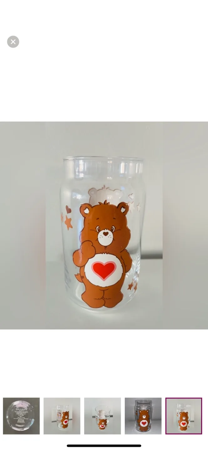 CARE BEARS: Tenderheart Bear Drinking Glass (Brand New) image indicator(4)