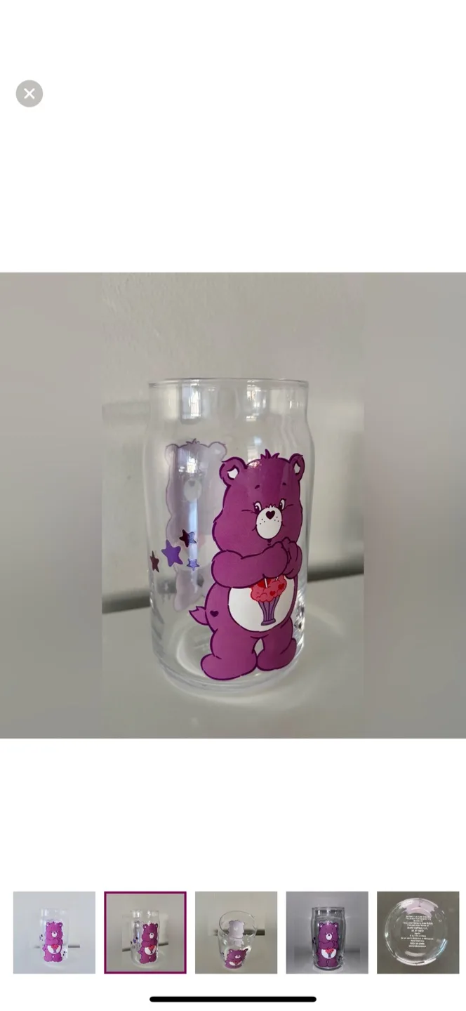 CARE BEARS: Share Bear Drinking Glass (Brand New) image indicator(2)
