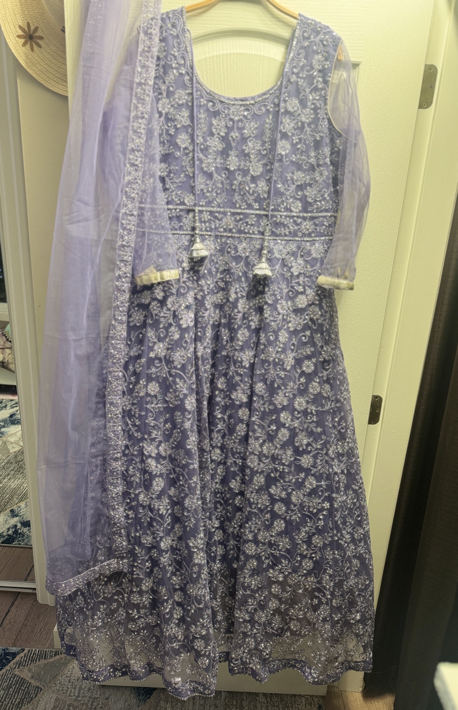 Purple Embroidered Gown