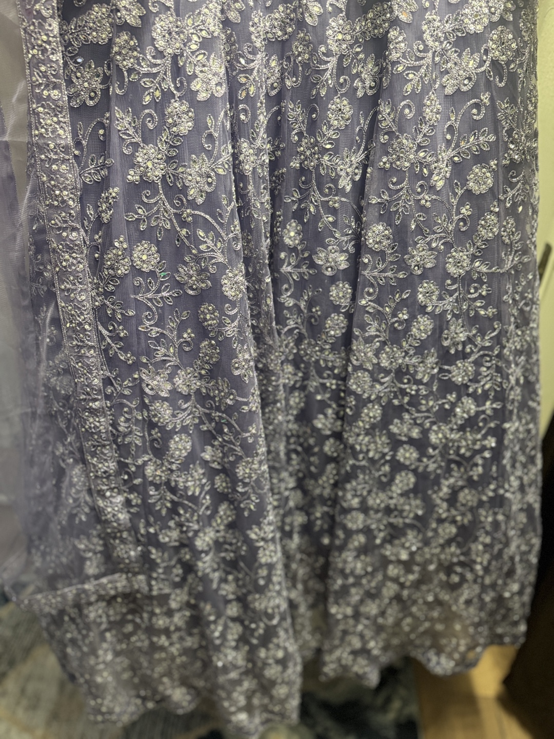 Purple Embroidered Gown - photo 3