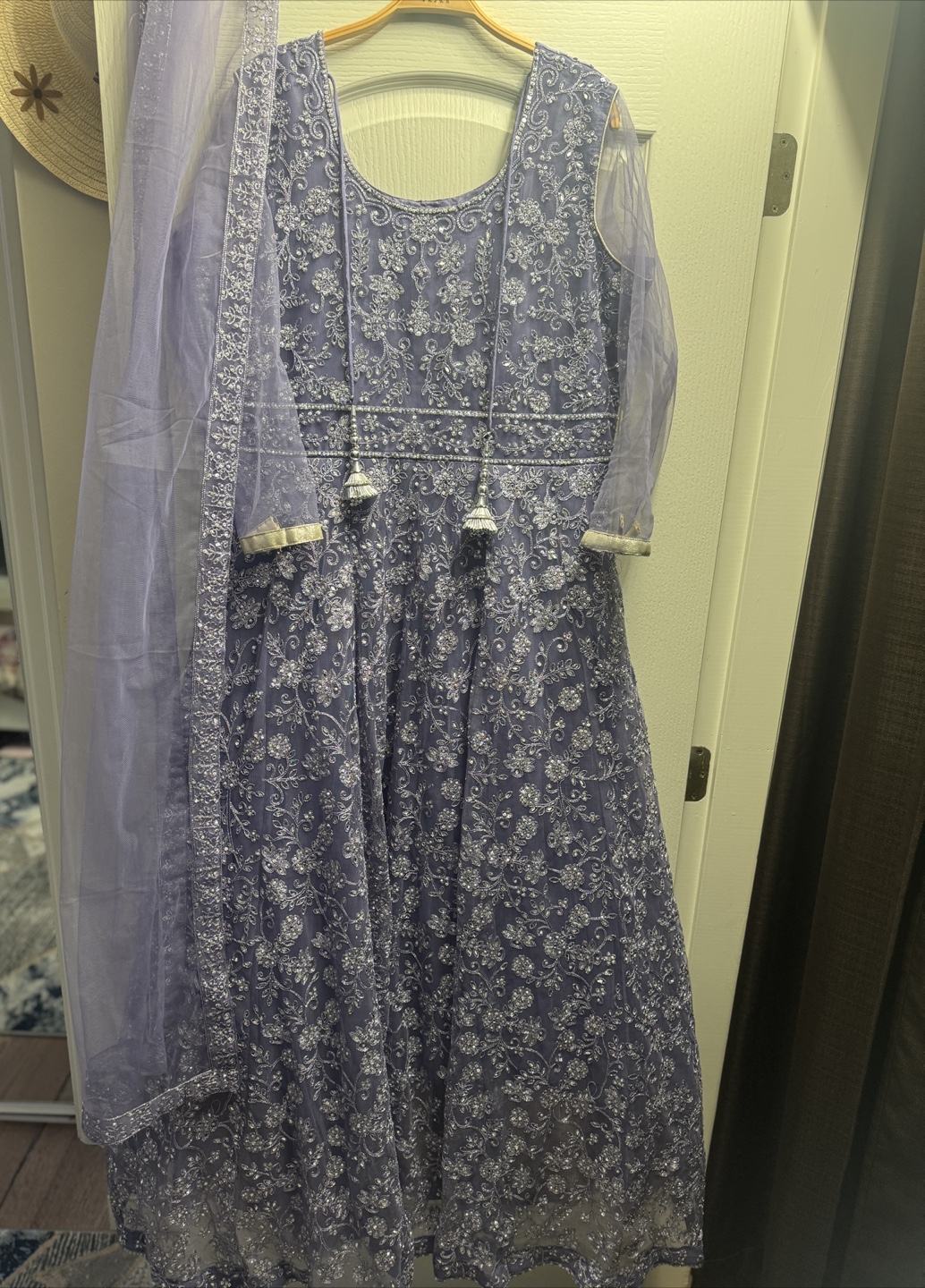 Purple Embroidered Gown - photo 4