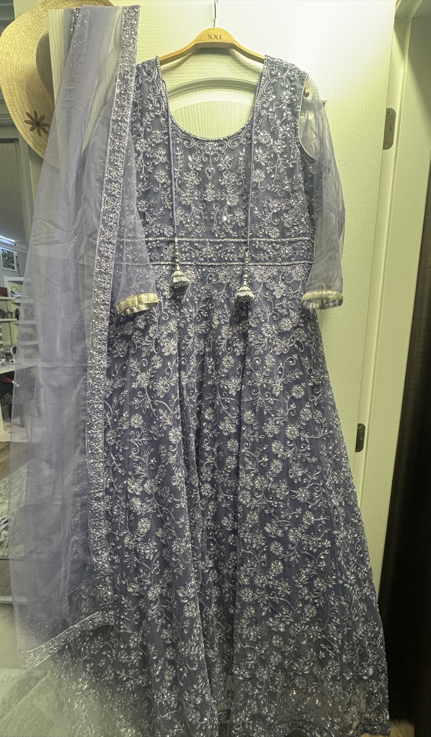 Purple Embroidered Gown - photo 5