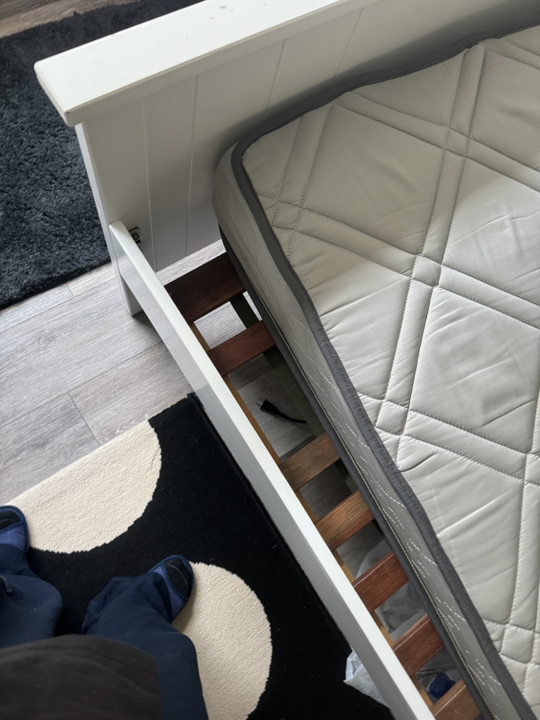 White Bed Frame with Mattress - photo 2