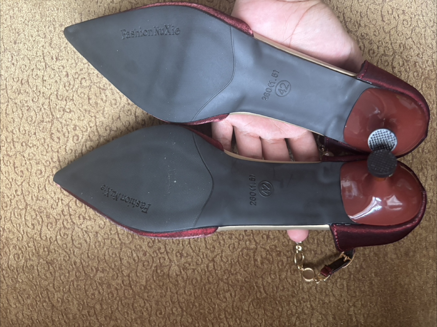 Burgundy Pointed-toe Ankle Strap Heels - photo 5