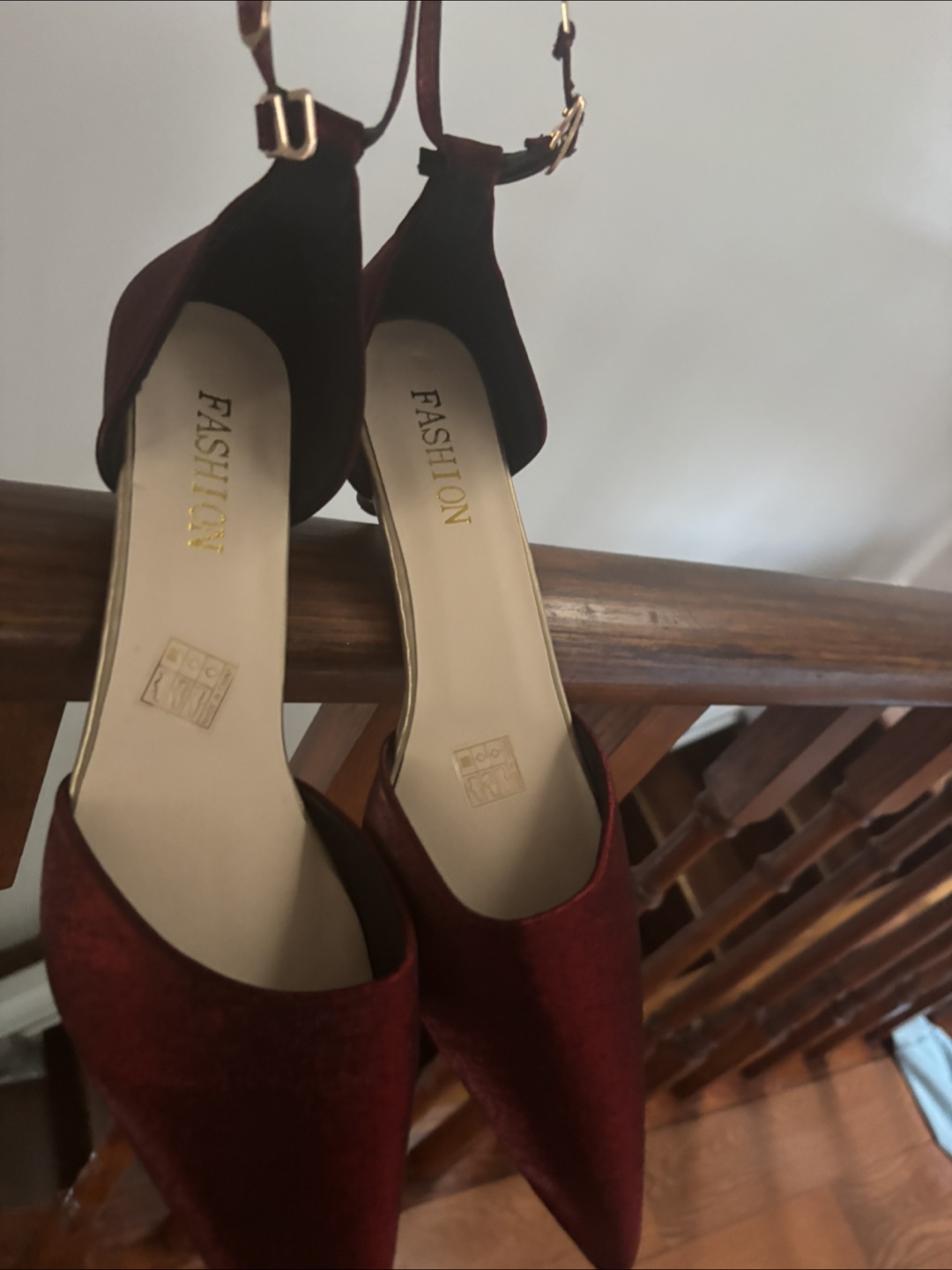 Burgundy Pointed-toe Ankle Strap Heels - photo 3