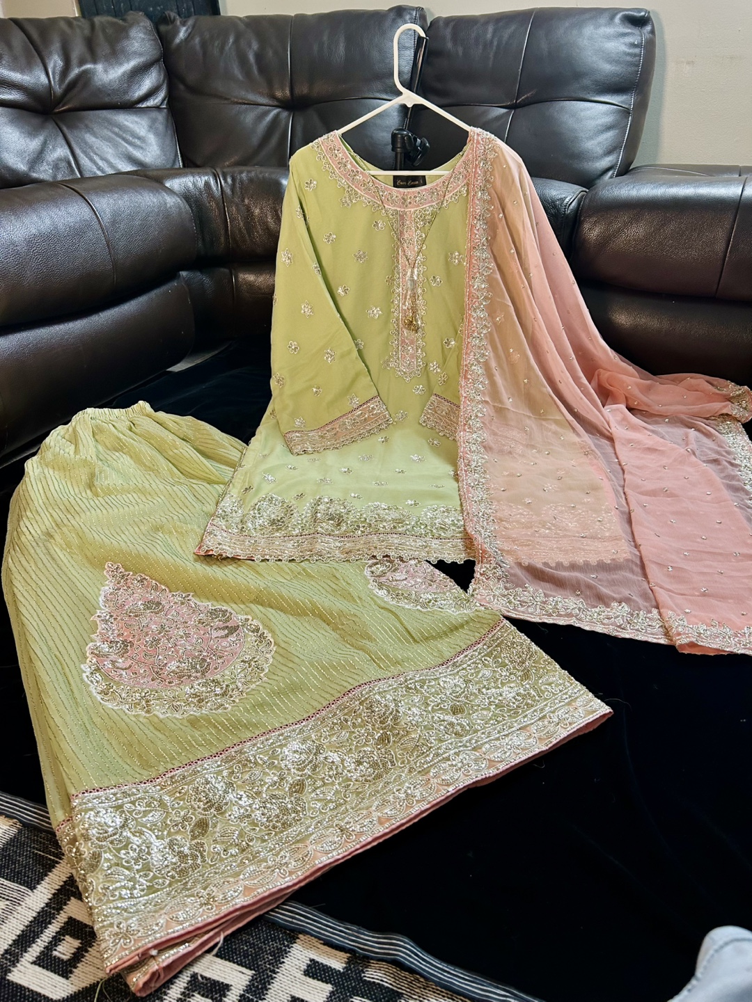 Party wear 3 piece gharara suit