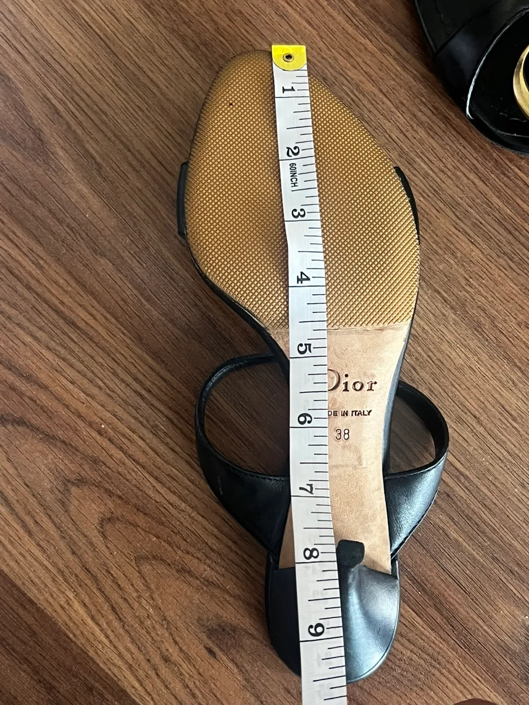 Authentic Christian Dior Black Sandals - Size 38 image indicator(5)