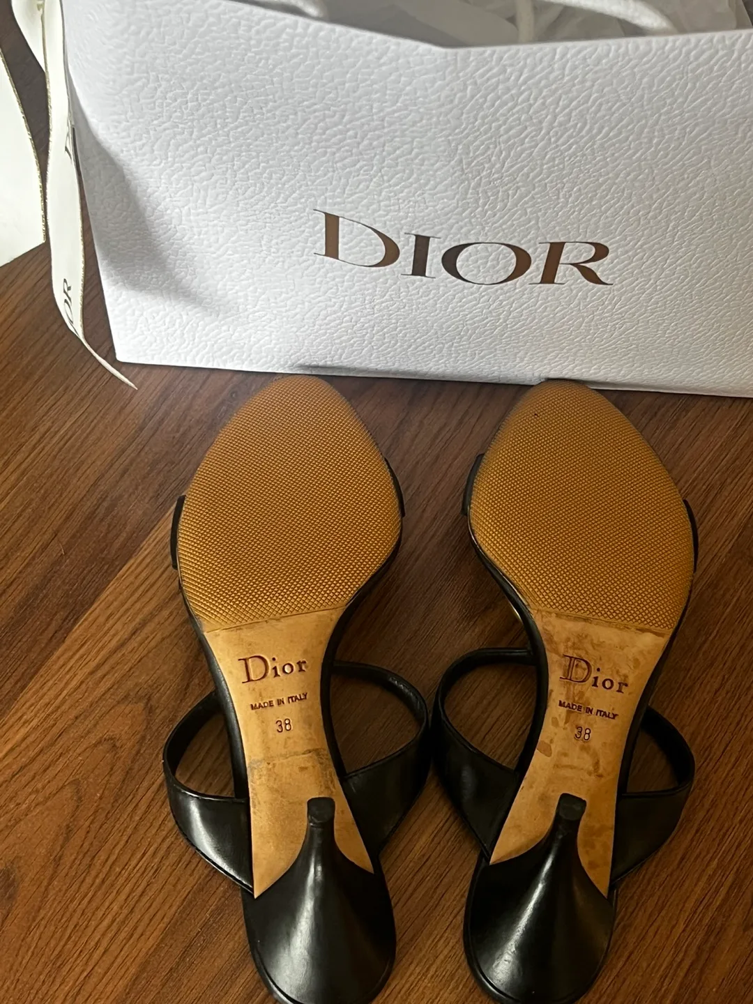 Authentic Christian Dior Black Sandals - Size 38 image indicator(3)
