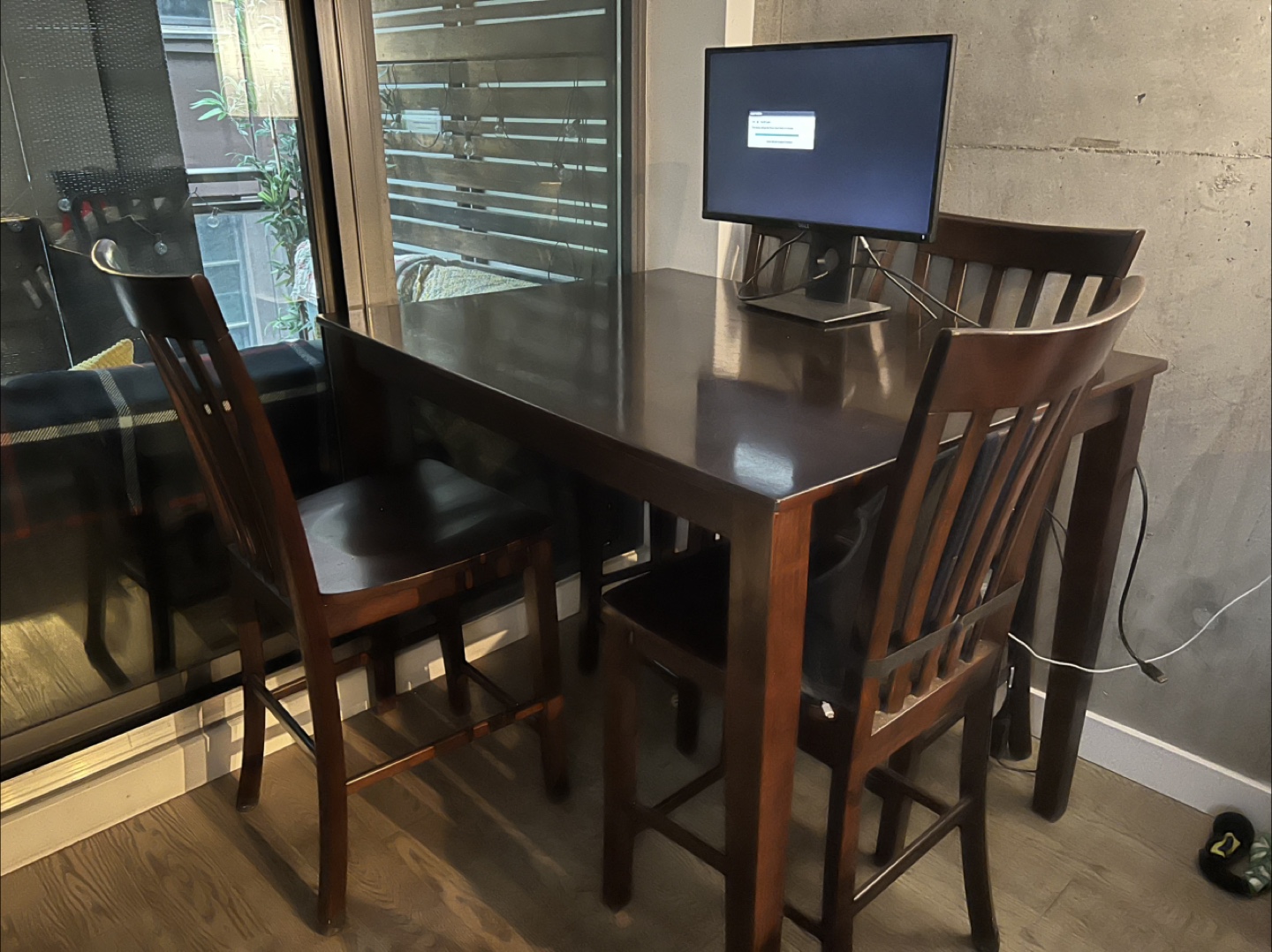 Dark Wood Dining Table Set