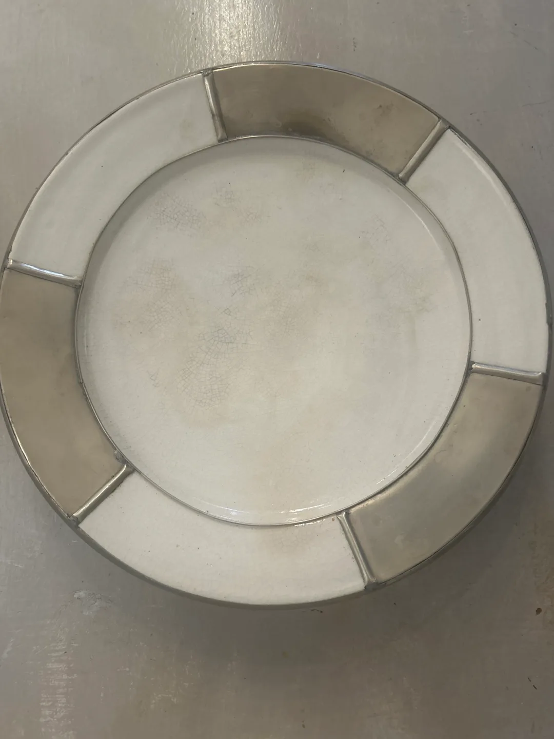 Ceramic Plate with Metal Rim thumbnail