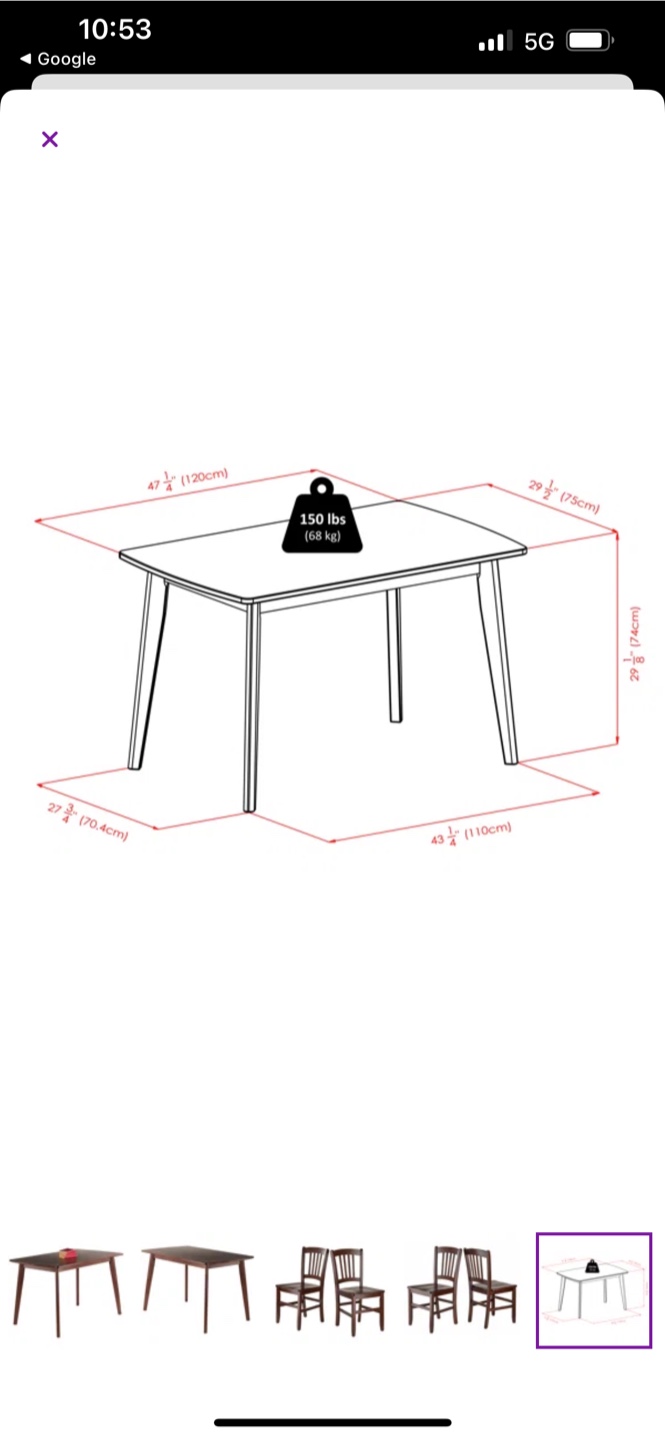 Dark Wood Dining Table Set - photo 4