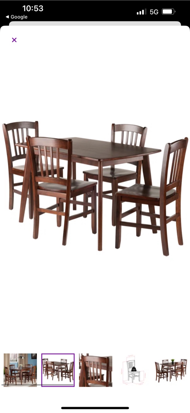 Dark Wood Dining Table Set - photo 3