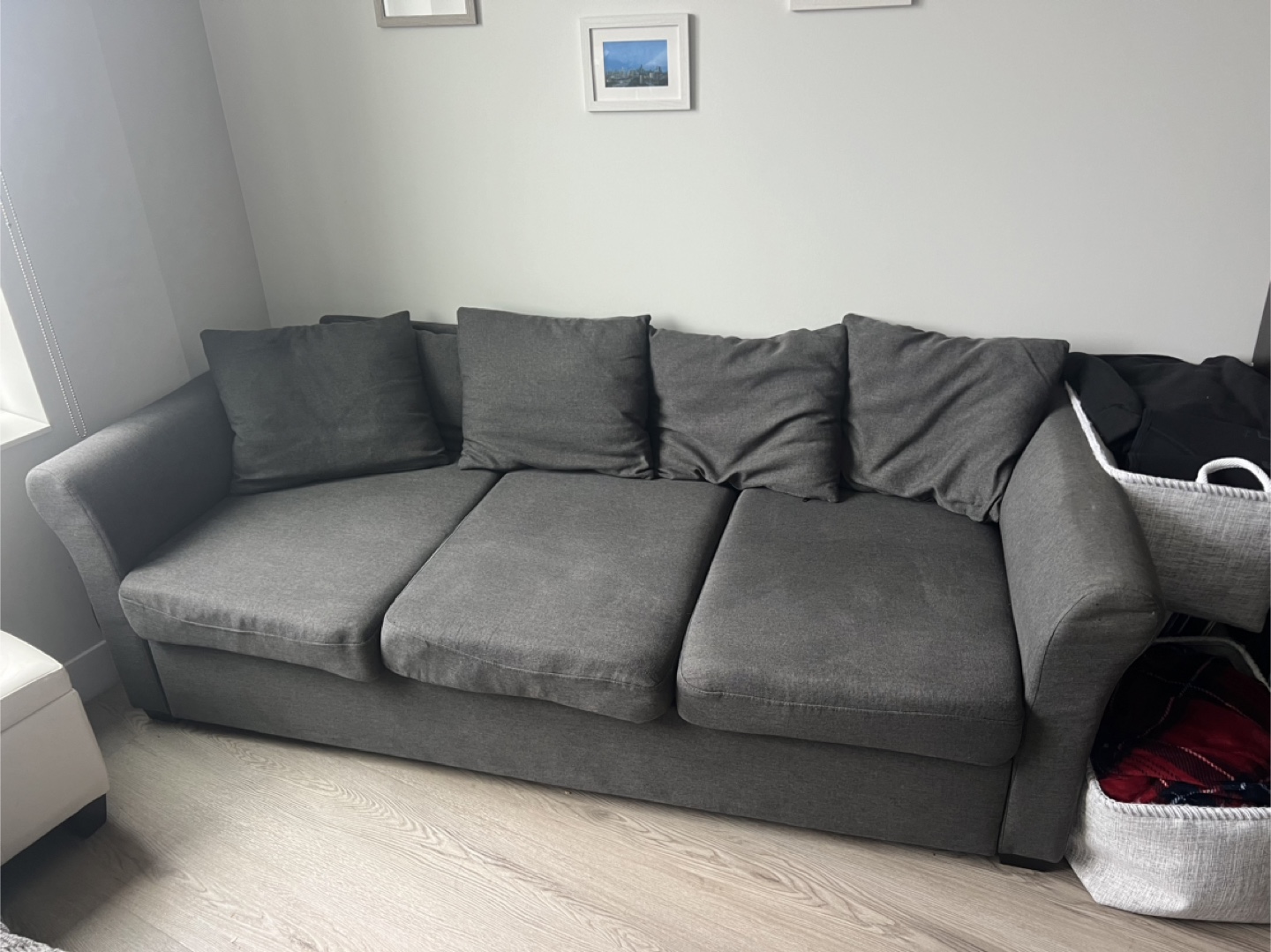 Gray Sofa with Cushions