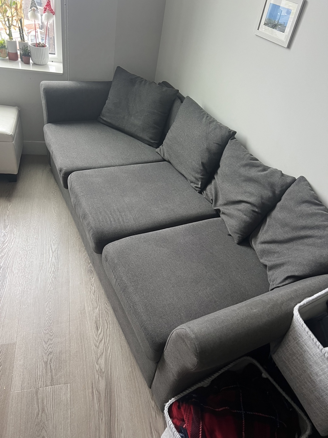 Gray Sofa with Cushions - photo 2