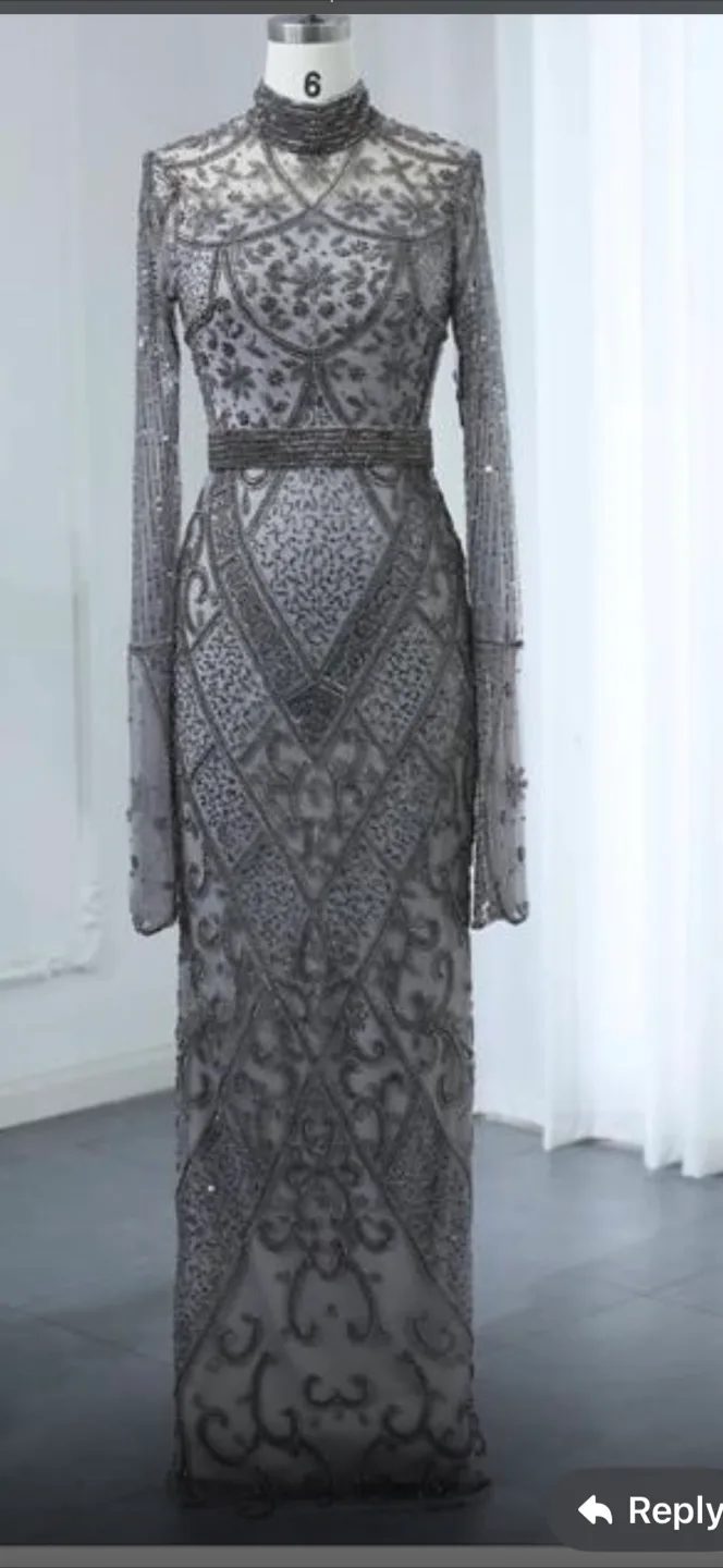 Grey Embellished Dress thumbnail